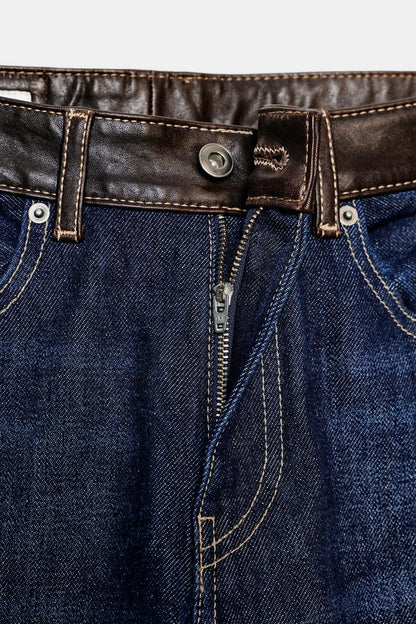 KAYO | JEANS DROIT LARGE TAILLE HAUTE CUIR