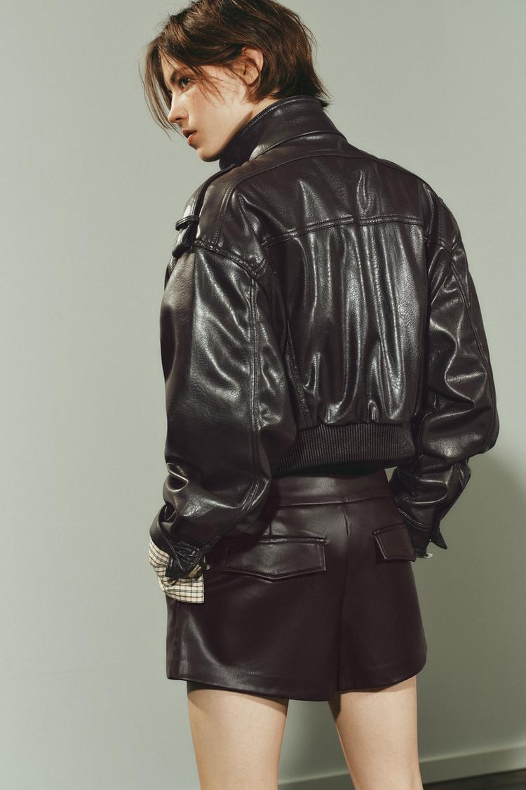 KAYO | LEATHER JACKET WITH HIGH POCKET