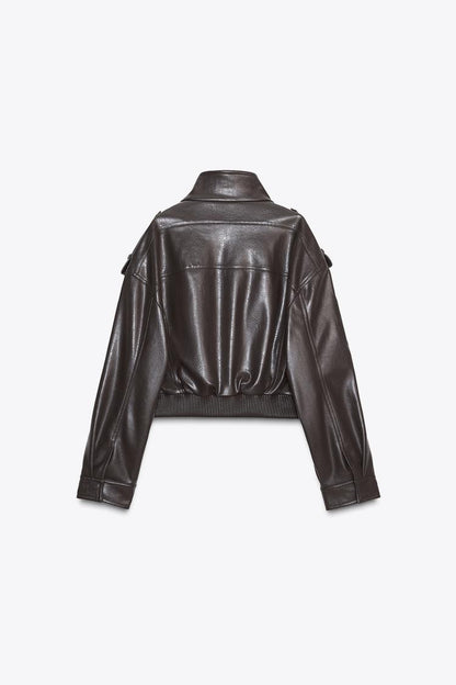 KAYO | LEATHER JACKET WITH HIGH POCKET