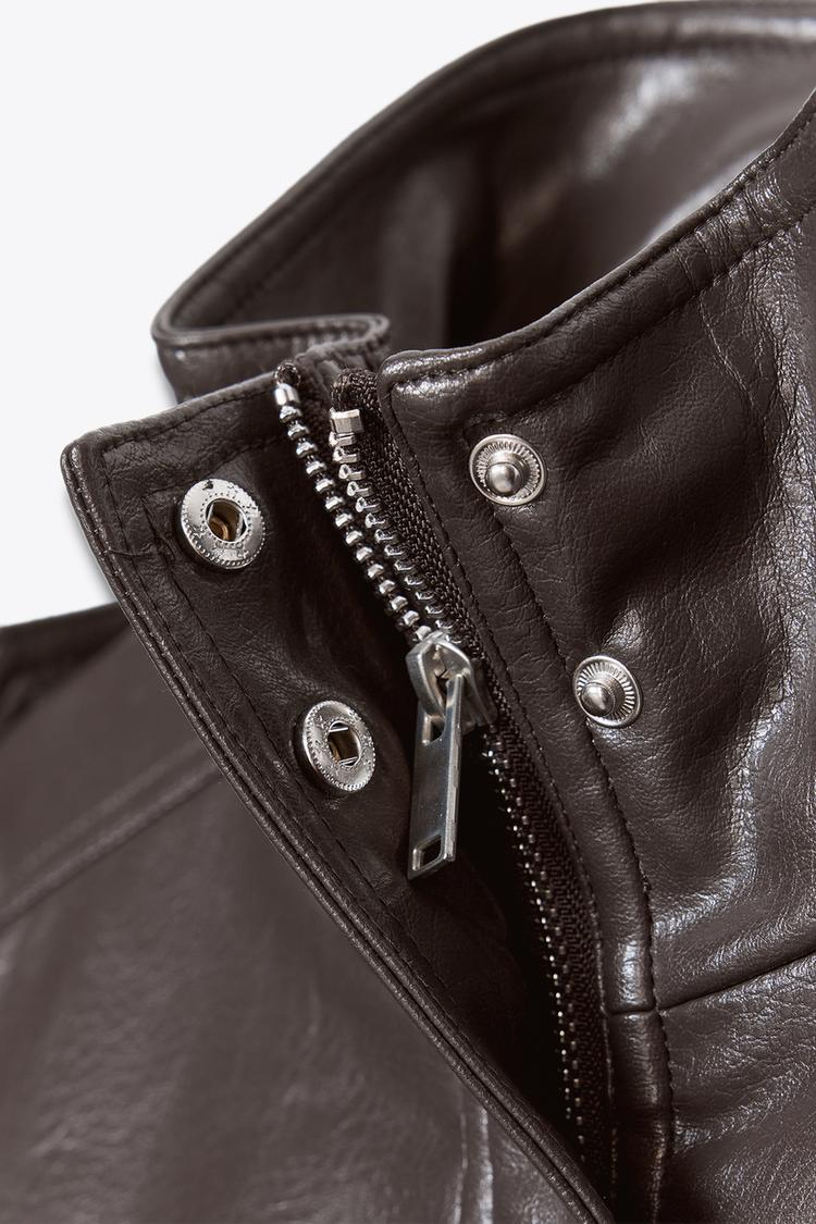 KAYO | LEATHER JACKET WITH HIGH POCKET