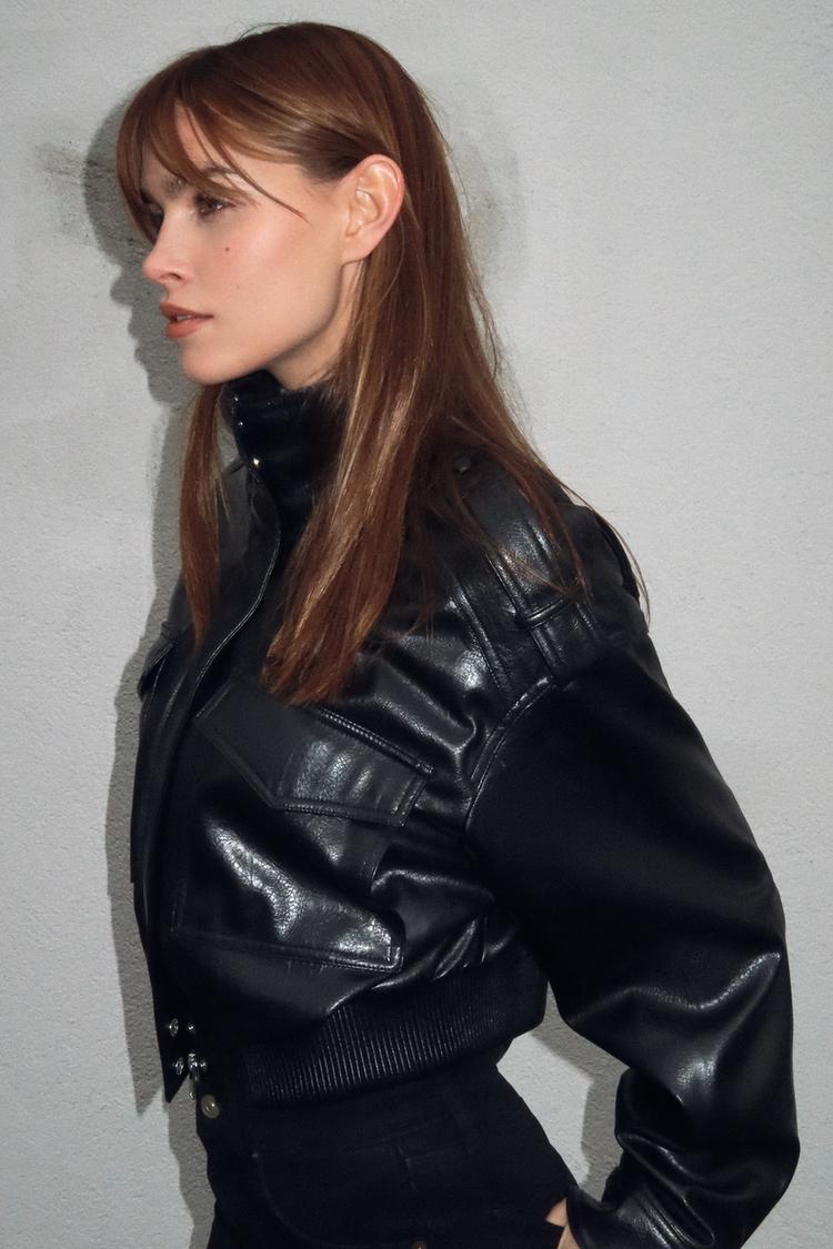 KAYO | LEATHER JACKET WITH HIGH POCKET