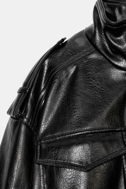 KAYO | LEATHER JACKET WITH HIGH POCKET