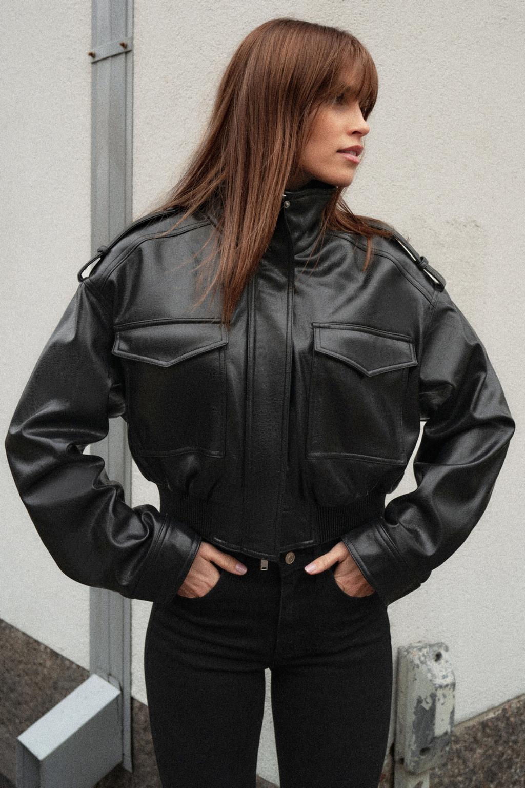 KAYO | LEATHER JACKET WITH HIGH POCKET
