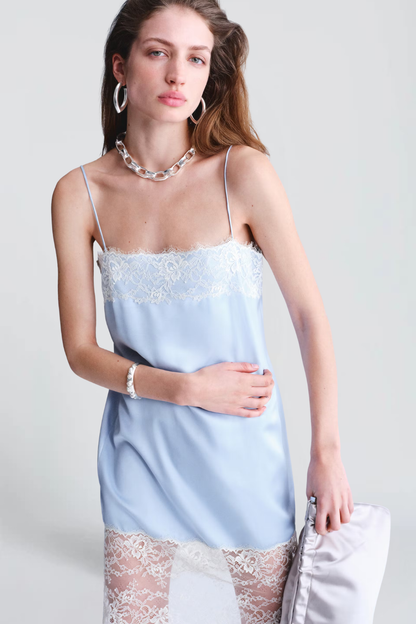 KAYO | ROBE COURTE SATIN BLUE