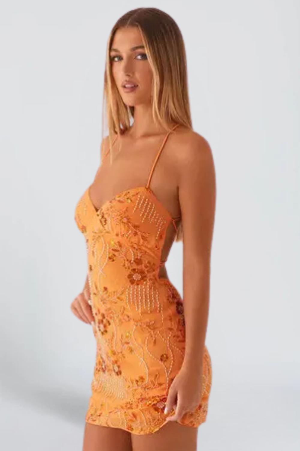KAYO | ROBE COURTE FLORAL À SEQUIN