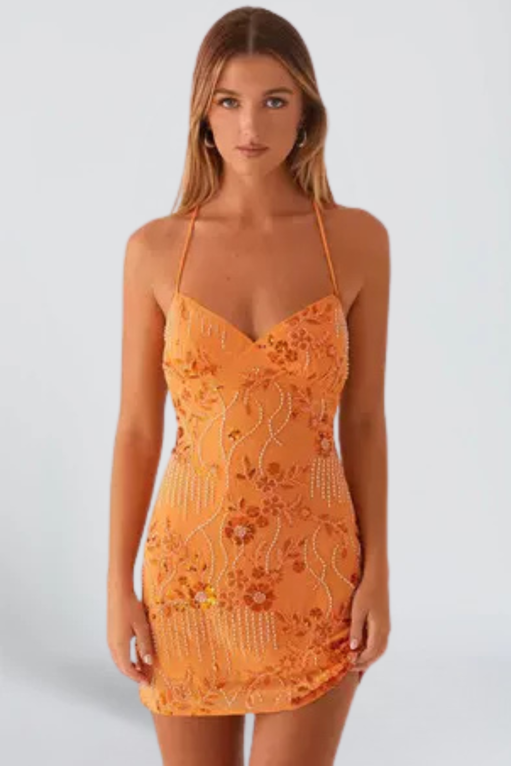 KAYO | ROBE COURTE FLORAL À SEQUIN