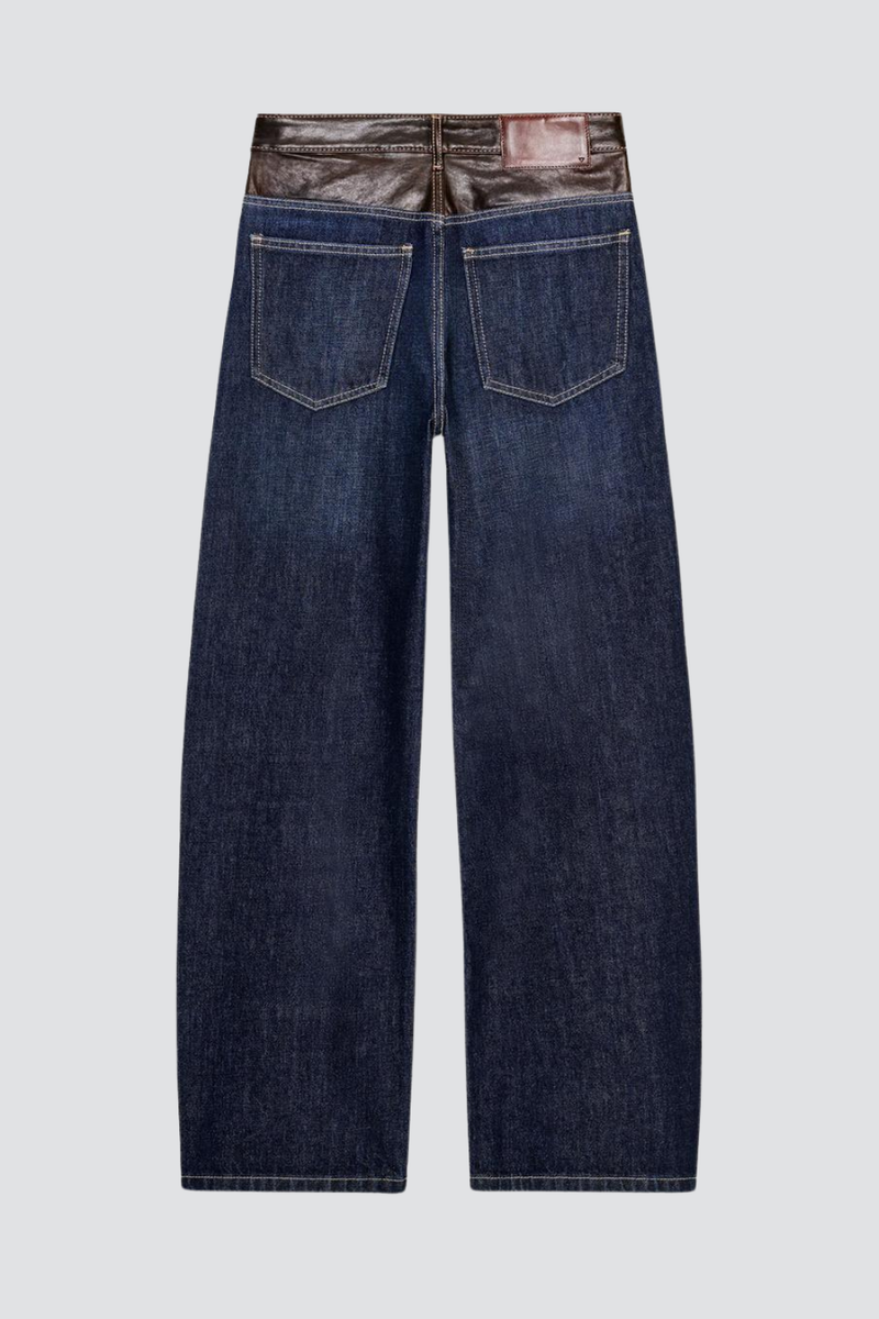 KAYO | STRAIGHT LEG HIGH-WAIST LEATHER JEANS